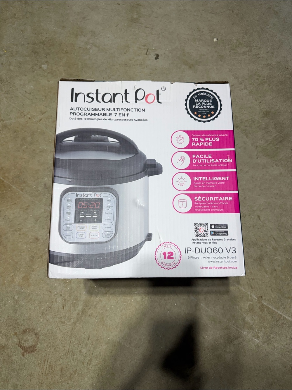 Instant Pot IP-DUO60 V3 7 in 1 Programmable Pressure cooker